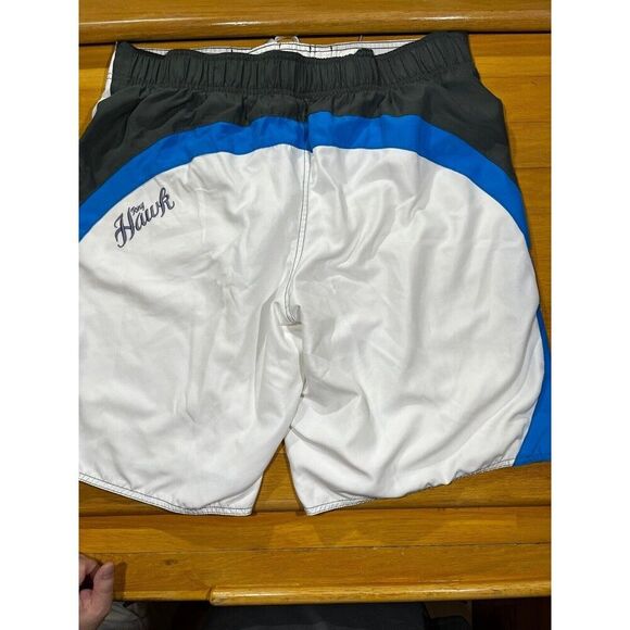 Tony Hawk Board Shorts Mens XL White and Blue Mesh Lining Swim Trunks - Picture 4 of 6